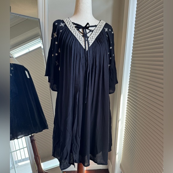 Love Riche Dresses & Skirts - Love Riche | Taupe Boho Bell Sleeved Midi Dress | Small